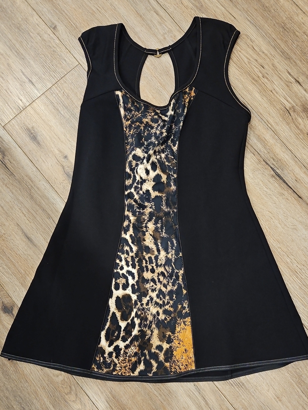 Kollontaï Montreal Colorblock Leopard Panel A Line Dress Size Large